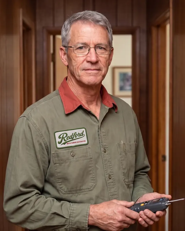 A restoration technician in the company uniform